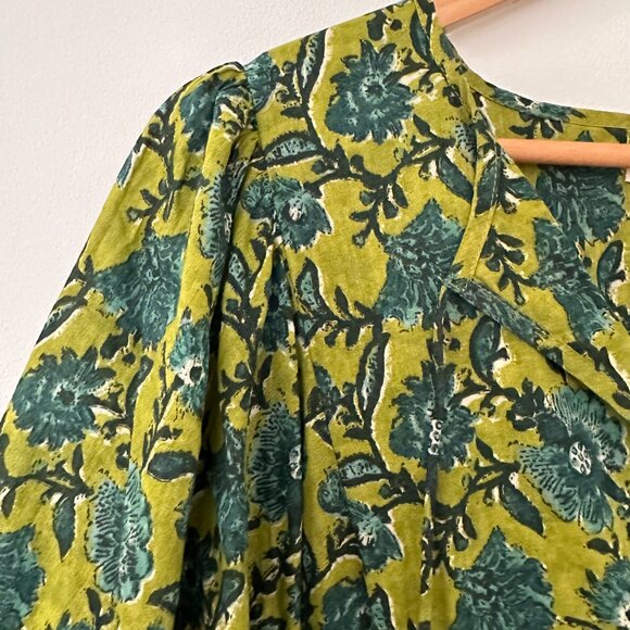 NWT Natural Life Aimee Mini Tunic Dress - Olive Floral Border - Size Large - Picture 6 of 8